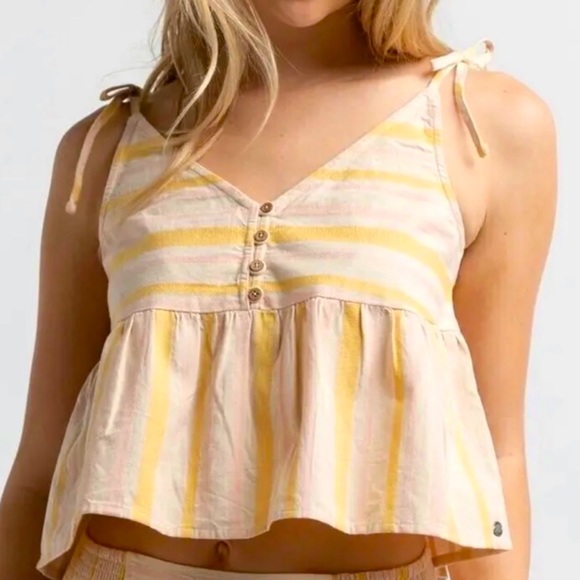 Roxy Tops - Roxy Open Eyes Striped Tank Top - M